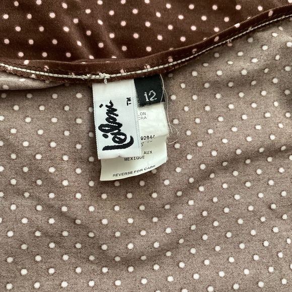 Leilani Brown Pink Polka Dot 1-pc Swimsuit Size 12 - Picture 15 of 16